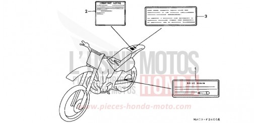 ETIQUETTE DE PRECAUTIONS CR500RX de 1999